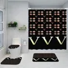 8 stijlen Vintage Waterdichte Douchegordijnen Anti Peeping Bath Gordijn Hotel Letter Toilet Cover Mats Four Stuk Set