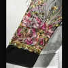 プラスサイズの長いシャツの女性着物ムージャーフローラル刺繍シフォンメッシュブラウスカーディガン衣料ロパ獣医ケミスフェム210412
