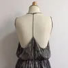 Twotwinstyle Backless Patchwork Pullu Elbise Kadınlar O Boyun Kolsuz Oymak Yüksek Bel Midi Elbiseler Kadın Moda 210517