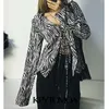 Moda donna con camicette con stampa animalier legata con scollo a V Camicie femminili a maniche lunghe Blusas Chic Top 210420
