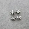 Alloy Snowflake Star Big Hole Pärlor Julklapp Antik Silver Passform Europeiska Armband Smycken DIY L1349 12x14mm 80pcs / Lot