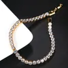 Simple Luxury 4mm Cubic Zirconia Tennis Bracelet For Women Men Gold Silver Color Crystal Chain Bangle Engagement Wedding Party Jewelry Gifts