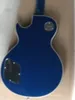 カスタムショップ1960年代コルベットシボレーメタリックブルーエレクトリックギターブラックレッドクロスフラッグロゴのロゴミラーバックカバークロームハードウェア高品質