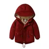 Kinder Winter Fleece Outdoor Jacken für Jungen Mit Kapuze Warme Kinder Oberbekleidung Windjacke Casual Baby Mäntel Kleidung 211204