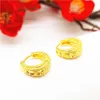 Boucles d'oreilles créoles Huggie pour filles sculptées en étoile en or jaune 18 carats rempli de bijoux classiques Cham cadeau