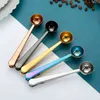 Stainless Steel Coffee Spoon Scoop Multifunction Bag Sealing Clip Milk Powder Liquid Seasoning Measuring Spoons Long Handle Coffeeware Durable Keep Fresh JY0572