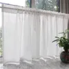 Curtain & Drapes Pastoral Strip White Cotton Coffee Half Kitchen Door Short Small Shades Window Decoration Blinds