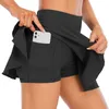 2024 Lu Lu Naked Feeling With Pocket Fiess Dance Yoga Outfits kjolar Sport Pleated Tennis kjol Gymkläder Kvinnors underkläder Shorts klänning