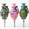 6.7 Inch silicon grenade collector smoking accessory with stainless steel tip smoke pipe dab oil rig dabber hand pipes5459405