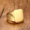 클러스터 반지 남자 클럽 핑키 시그니트 반지 개인화 된 화려한 스테인리스 스틸 밴드 클래식 Anillos Gold Tone Male Jewelry Masculino8272376