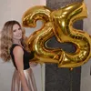 Impreza Happy Birthday Number Balloons 40 inch Folia aluminiowa Rose Złoty Silver Digit Figure Balloon Dorosłych Wesele Dorosź Dostawy Mylar Balloons Numbers