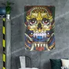 Skull Tattoo Flag Banner famosa arte pittura decorazione della casa bandiere appese 4 gromments negli angoli 3 * 5FT 96 * 144 cm decorazione della parete ispiratrice