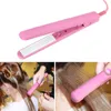 Mini Rosa Keramisk Elektronisk Straightener Iron Chapinha Straightening Corrugated Irons Hair Crimper Styling Tools 100 ~ 240V