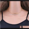 Chokers Kolyeler Kolyeler Jewelrywomen Tasarımlar Kalp Kısa Tarzlı Kolye Moda Trendi Alaşım Alay/Siery Hip Hop Takı Damlası 2