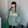 Women's Jackets 2021 Vintage Letter Star Embroidery Baseball Uniform Teddy Jacket Imitation Cashmere Baggy Bomber Coat