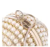 Luxe femmes perle perles sac de soirée rond diamant mariée fête de mariage sacs à main chaîne pochette petit dîner sac à main bolso