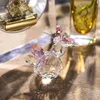 H&D Crystal Flying Butterfly Figurine With Crystal Ball Base Art Glass Animal Paperweight Decor For Office Table Home XMAS Gift 210811