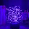 Nattljus Manga Fairy Tail Group Light Led Touch Sensor Nattljus för barnrumsinredning Kids Presentbord 3D-lampa Anime