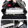 Zaino stile retrò britannico studente in pelle PU impermeabile uomo donna borsa per laptop da viaggio moda casual zaino di grande capacità