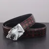 Gürtel Hohe Qualität Leopar Automatische Schnalle Echtes Leder Designer Männer Luxus Phantasie Vintage Jeans Ceinture Homme