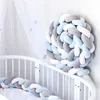 Bumper WZW-YW3397 Lange Kids Katoenen Knopen Decoratieve Kussen Sofa Kussen Braid Knotted Crib Bed Protector Baby Pillow Decor 15 Colors 1956 V2