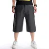 Sommer Plus Größe 30-46 Breites Bein Hip-Hop Schwarze Jeans Shorts Männlich Skateboard Swag Baggy Männer Capri Denim Hosen