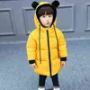 Children Winter Boys Girls Coat Cute Bear Infant Baby Parkas Thick Kids Cotton-padded Jacket Long Hoodies Outerwear TZ133 211203