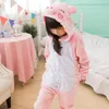 Familjsmatchande kläder pojke flicka pyjamas set gris pijamas för kvinnor män onesie vuxna djur anime sömnkläder cosplay pyjamas barn4173574