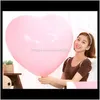 Other Festive Supplies Home & Garden Drop Delivery 2021 Colorful Blow Up 36 Inches Oversized Heart Love Balloon Helium Inflable Big Latex Bal