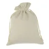 Canvas Drawstring Pouches Jewelry Bags 100 Natural Cotton Tvättfavor Holder Fashion Bag5896863