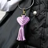 Vintage Hand Woven Keychain Creative Heart Shaped Tassel Keychains Bag Decoration Pendant Key Chain Valentine Day Gift Keyring CG001