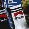 Rhude Socks Men Women Casual High Quality Cotton Rhude Crew Sock Black White Color1564410