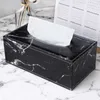 Marmurowy wzór Prostokątny Skórzany Tissue Box Pokrywa Uchwyt El Dresser Light Luxury Business Office Dining 210818