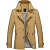 Jaqueta de negócios dos homens moda primavera longo algodão blusão jaquetas casaco masculino casual outono trench outwear casaco 4xl