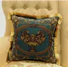 Luxury classic designer printed pillow case European pattern style tassel decorative cushion cover size 45*45cm for Home Decoration