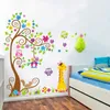 大型木動物3 d DIYカラフルなフクロウ壁ステッカー壁デカール子供用赤ちゃん部屋の壁画の飾り壁紙210929