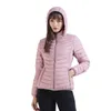 SANTELON Winter Women Padded Jacket Slim Short Parka Outdoor Warm Clothes Portable Store In A Bag Ultralight Coat For Chile 210923