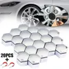 Car Exterior Decoration 20pcs Chrome 22MM Wheel HEX Nut Bolt Cap Cover+Removal Tool Universal