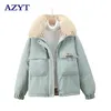 Azyt Hiver Fourrure Collier Parkas Femmes Casaco Feminino Aglaque Apreen Veste chaude Femme coréenne en coton en vrac 211216