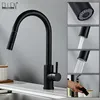 Chrome / Black / Golden Tell Out Kitchen Mapets Coldo Water Stream Spealer Spout Pull Down Tap Mixer Crane для кухни EL5407 210724