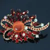 Pins, Brooches Fashion Large Flower For Women 8 Colors Crystal Party Wedding Clothes Accessory Gold-color Pins Jewelry B1234
