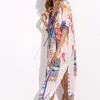 Praia Cobertura para cima Impressão Étnica Kaftan Ups Ladies SaidA de Praia Vestido Swimwear Mulheres Túnicas Robe Plage # Q260 210420