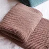 Couvertures chaud tricoté hiver solide couleur Plaid couvre-lit Anti-boulochage canapé couverture bureau sieste couverture en plein air voyage châle