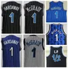 Erkekler Vintage Basketbol Penny Hardaway Jersey Mohamed Bamba 5 Aaron Gordon 00 Tracy McGrady 1 Ed Takım Renk Siyah Beyaz Mavi