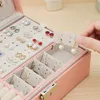 2021 Podwójne aksamitne pudełko biżuterii o wysokiej pojemności skórzana biżuteria pudełko do przechowywania dużych kosmicznych biżuterii