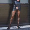 Sexy Mesh Strumpor Pantyhose För Kvinnor Fashion Full Brev Strumpor Slim Black Leggings Ladies Night Club Party Stocking Elastic