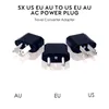 US / UE do EU AU AC Power Plug Converter Adapter Adapter USA do European Black Plastic Travel Converter Max 2200 W Dwa piny DHLA54A09