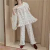 Homewear Cotton Summer Florals Donne Stampate Ragazze Comode Sleepwear All Match Set di pigiami dolci sciolti 210525