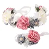 装飾的な花の花輪王冠結婚式の髪の花のアクセサリー花嫁の模倣花輪は複数の色で手作りですhh001