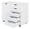 2022 Living Room Furniture Single Door Five Drawers MDF With PVC Wooden Filing Cabinet White